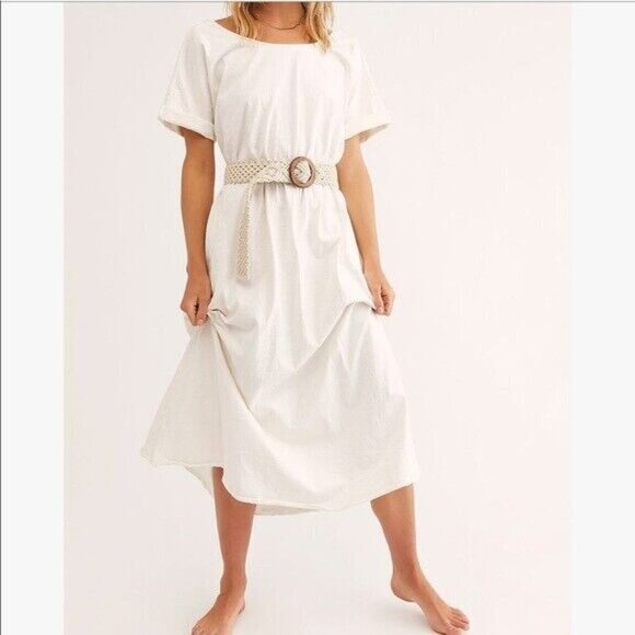 Free People FP Beach White Sorrento Midi Dress Size Small NEW - Picture 2 of 8